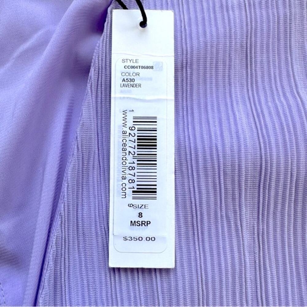 NWT Alice + Olivia Mitsue Gaucho Jumpsuit in Lavender Size 8 - Picture 10 of 16